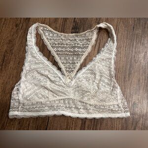 Victoria's Secret Racerback Bralette Cream Coconut Lace Bra Size Large